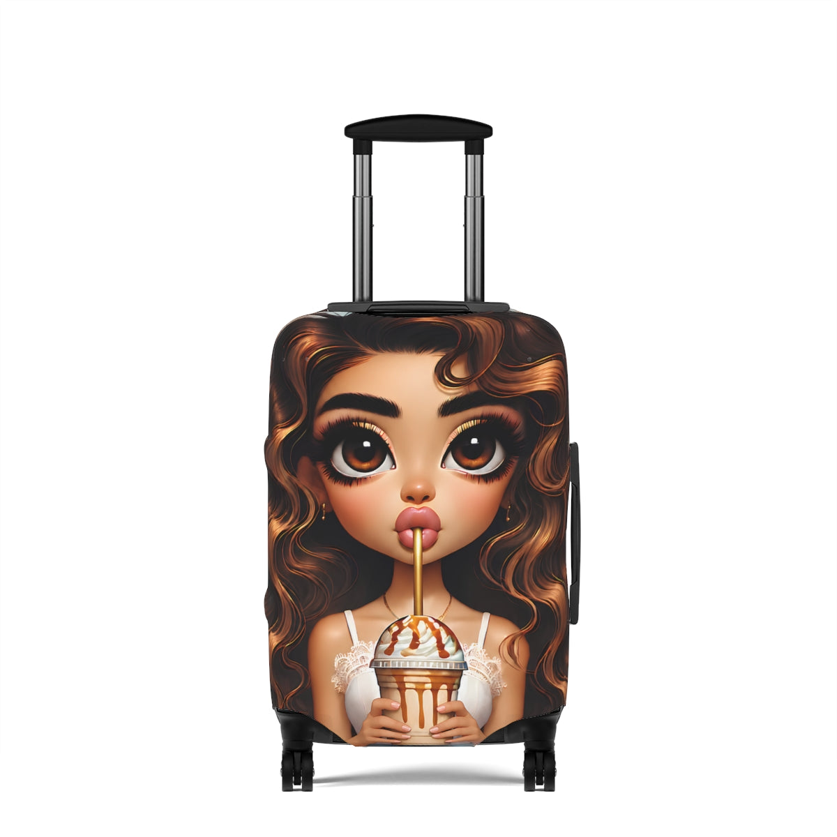 Camille Caramel Crush coffee lover luggage cover for women