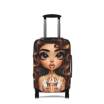 Camille Caramel Crush coffee lover luggage cover for women