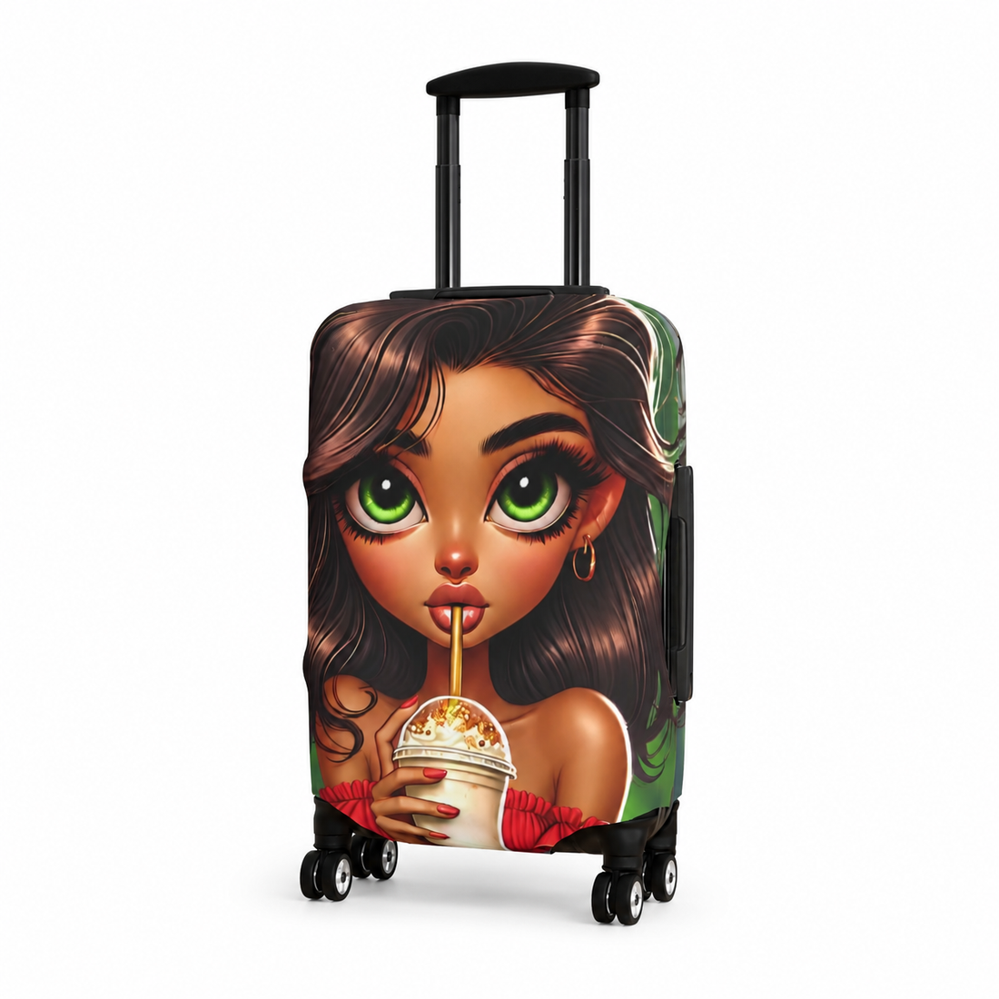 Brielle Caramel Pop coffee lover luggage cover for women