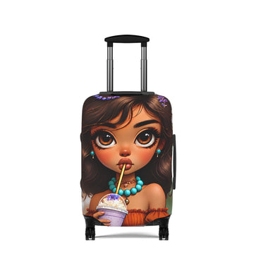 Zara Lavender Bloom colorful coffee lover luggage cover for women