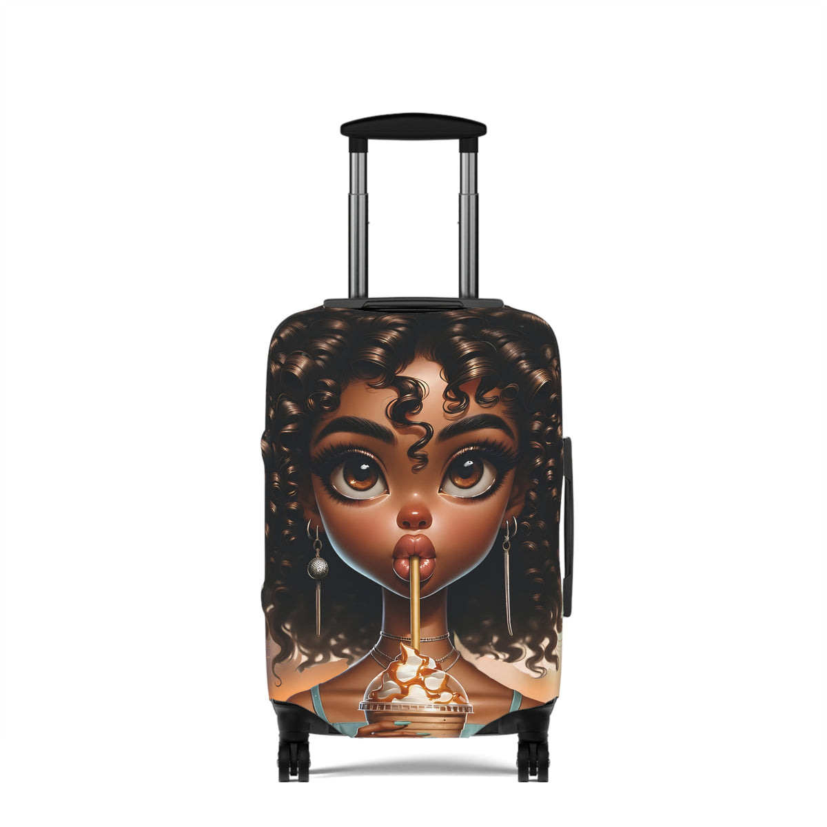 Simone Sweet Cream coffee lover luggage cover for women